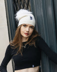 Big Sky Cashmere Hat with Fur Pom