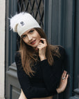 Big Sky Cashmere Hat with Fur Pom