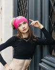 Big Sky Cashmere Hat with Fur Pom