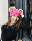 Big Sky Cashmere Hat with Fur Pom