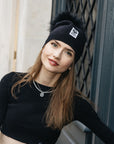 Big Sky Cashmere Hat with Fur Pom