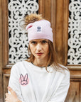 Big Sky Cashmere Hat with Fur Pom
