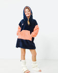 Mommy & Mini Bundle: Pink & White Fleece Hoodie Dresses