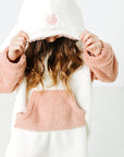 Mommy & Mini Bundle: Pink & White Fleece Hoodie Dresses