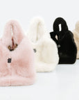 Snow Bunny Rex Rabbit Fur Bucket Bag