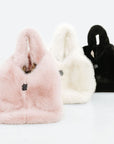 Snow Bunny Rex Rabbit Fur Bucket Bag