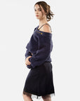 Satin Skirt with Lace Trim