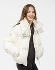Goose Down, Luxe Silk Puffer Coat