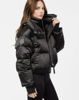 Goose Down, Luxe Silk Puffer Coat