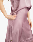 Satin Skirt with Lace Trim