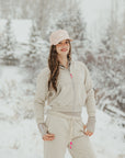Cropped Embossed Zip Up Hoodie with Zipper Pocket for Phone - VAIL