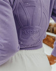 Cropped Embossed Zip Up Hoodie with Zipper Pocket for Phone - ASPEN