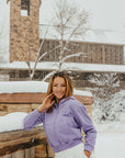 Cropped Embossed Zip Up Hoodie with Zipper Pocket for Phone - VAIL