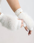 Buttermilk Furry Gloves