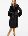 Pleasant Mtn Long Coat with Faux Fur