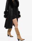 Pleasant Mtn Long Coat with Faux Fur