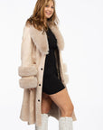 Pleasant Mtn Long Coat with Faux Fur