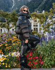 Luxe Silk Puffer Coat filled with Goose Down