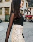 Leather Laser Cut Skirt