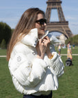 Luxe Silk Puffer Coat filled with Goose Down