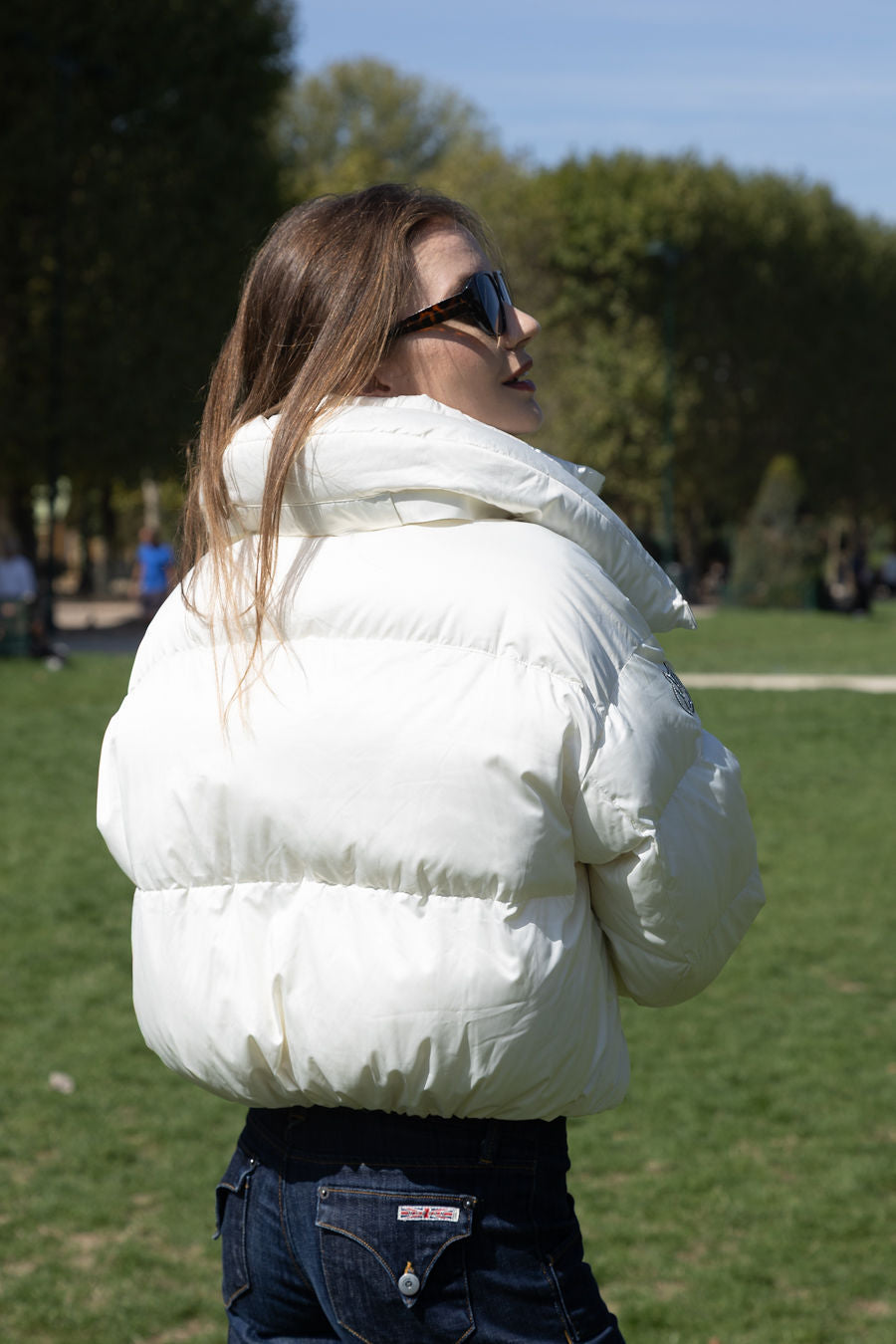 Luxe Silk Puffer Coat filled with Goose Down