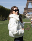 Luxe Silk Puffer Coat filled with Goose Down