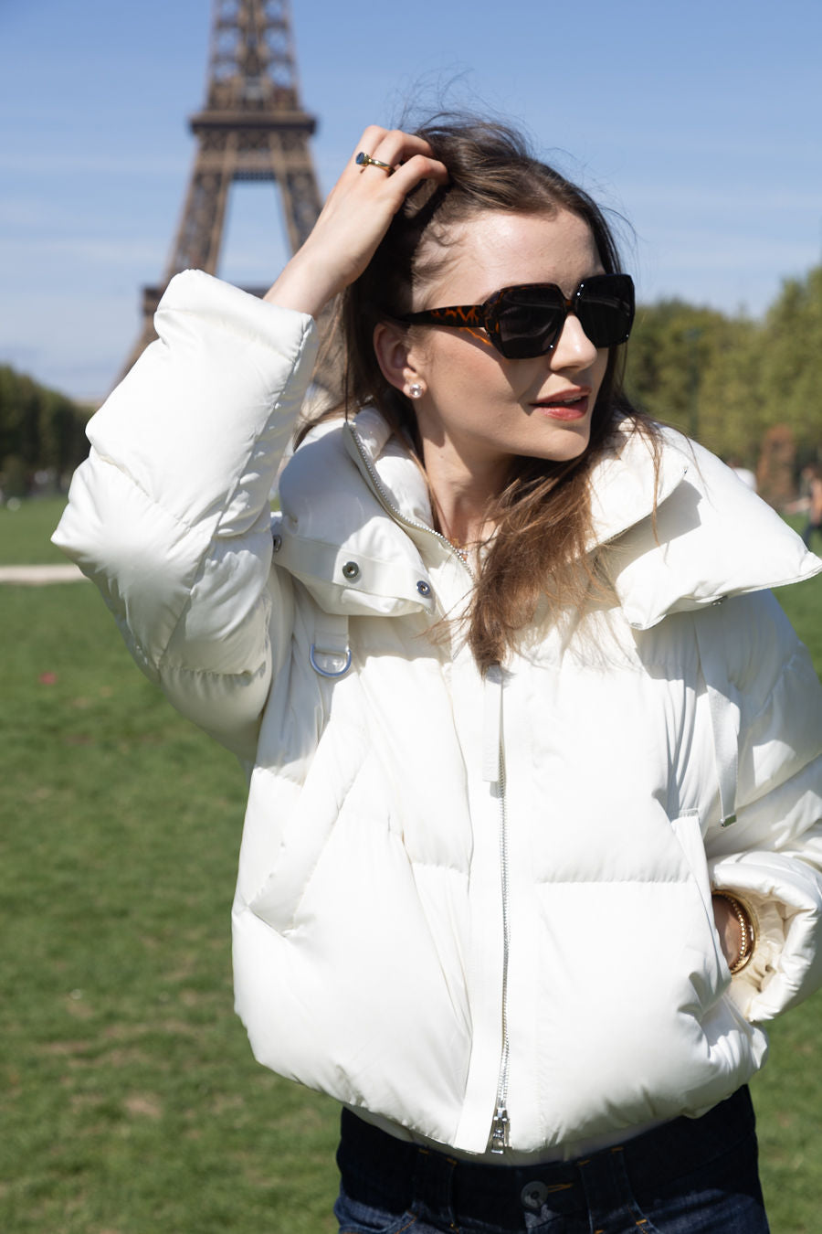Luxe Silk Puffer Coat filled with Goose Down