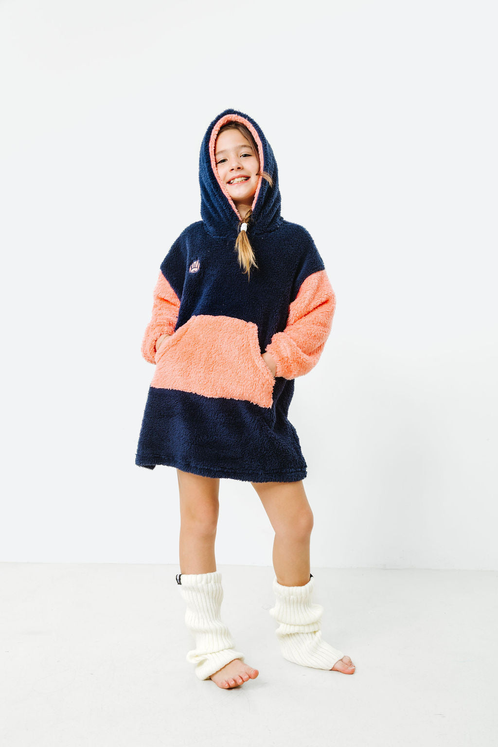 Mommy &amp; Mini Bundle: Pink &amp; White Fleece Hoodie Dresses