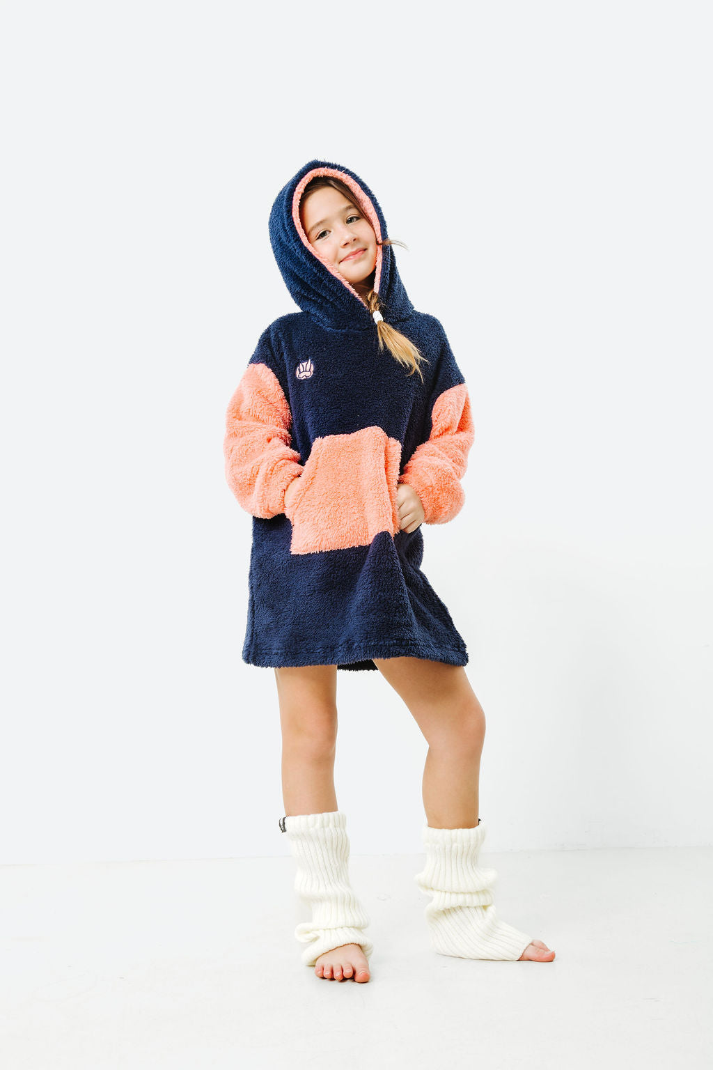 Mommy &amp; Mini Bundle: Pink &amp; White Fleece Hoodie Dresses