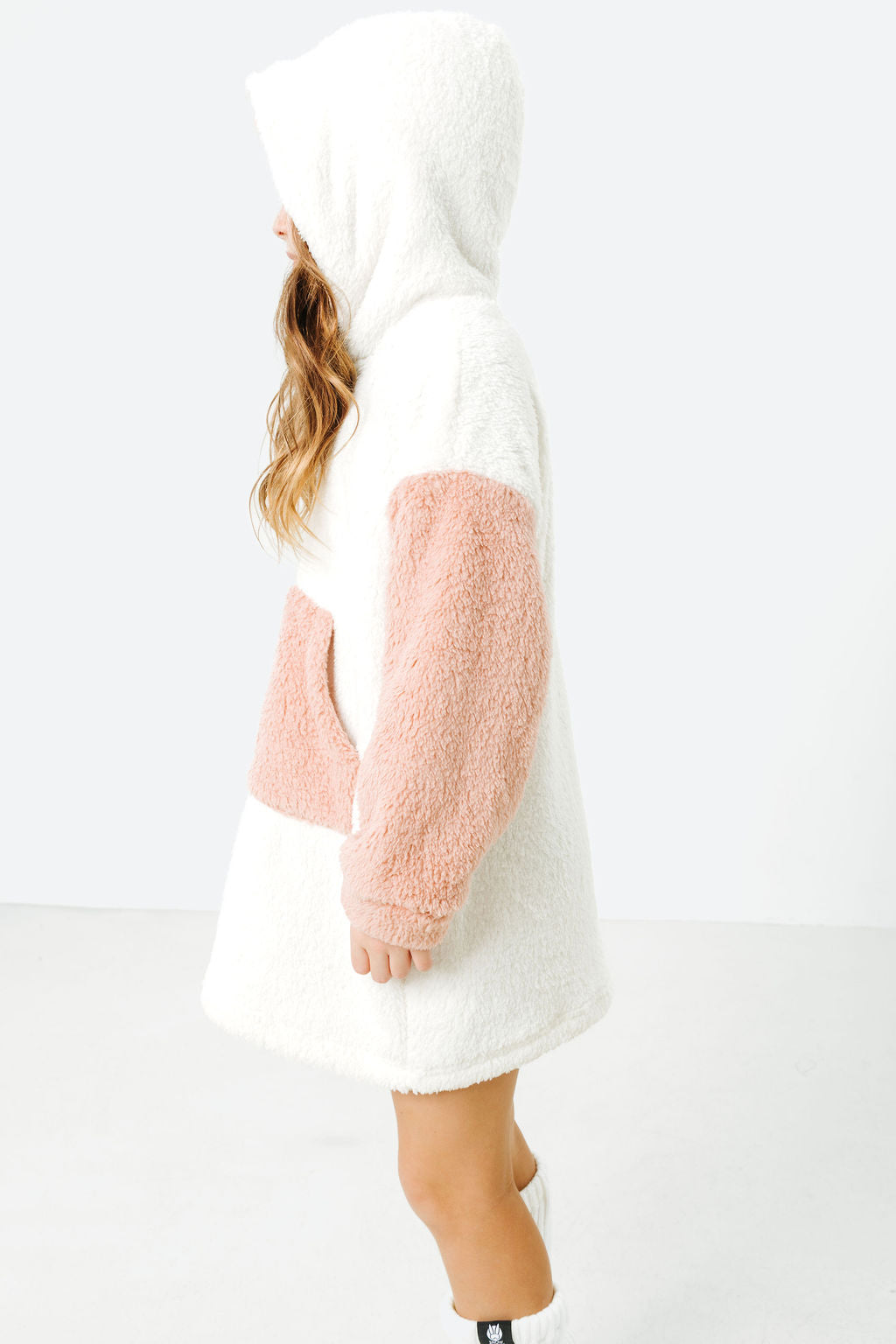 Mommy &amp; Mini Bundle: Pink &amp; White Fleece Hoodie Dresses