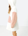 Mommy & Mini Bundle: Pink & White Fleece Hoodie Dresses
