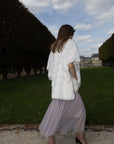 Stripe Rabbit Fur Poncho