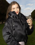 Luxe Silk Puffer Coat filled with Goose Down