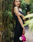 Satin Skirt with Lace Trim
