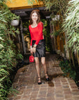 Leather Laser Cut Skirt