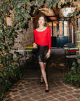 Leather Laser Cut Skirt