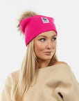 Big Sky Cashmere Hat - Hot Pink
