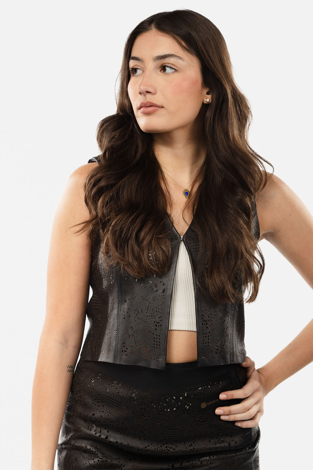 Leather Laser Cut Vest