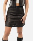 Leather Laser Cut Skirt
