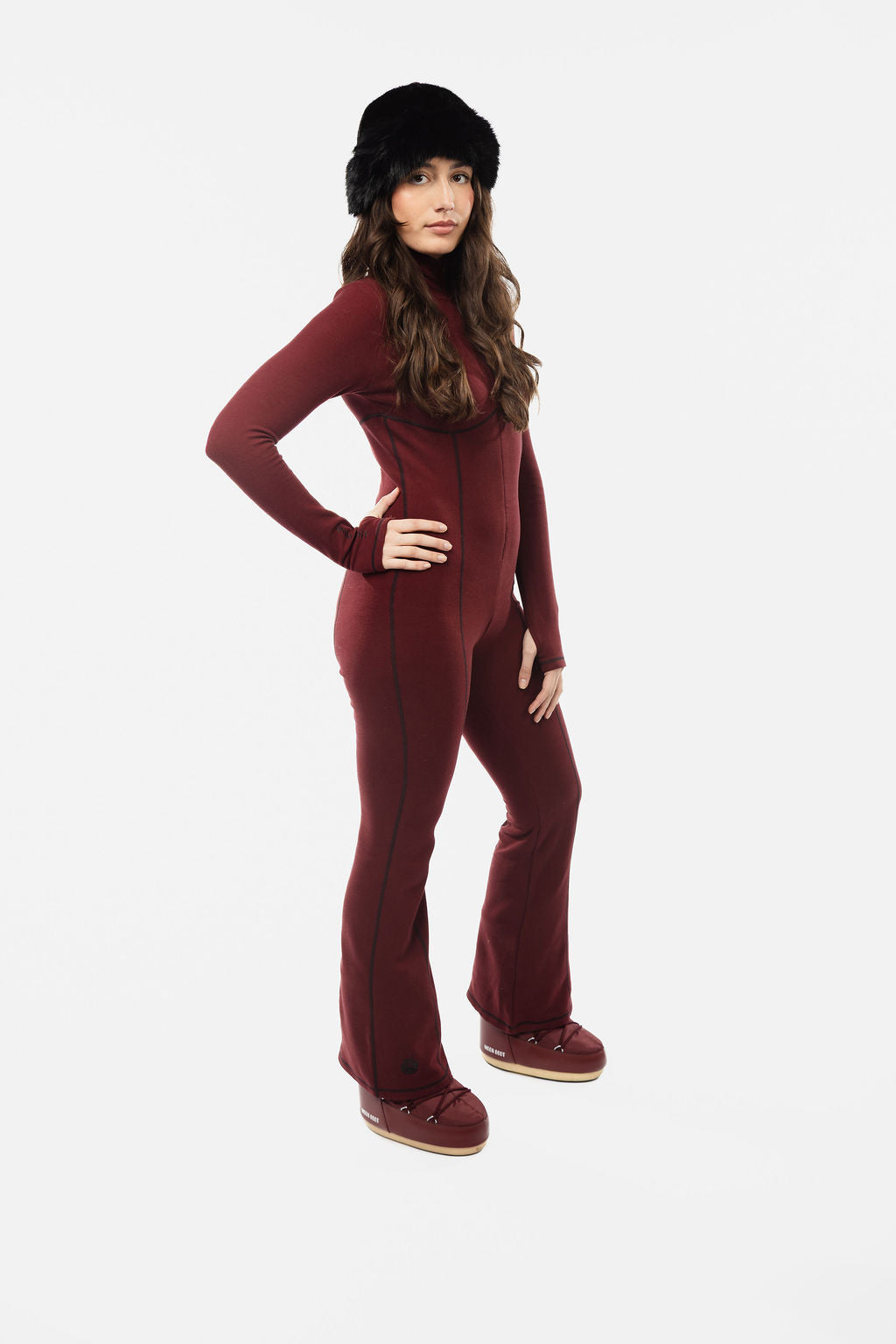 Contrasting Stitch Thermal Onesie