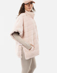 Stripe Faux Mink Fur Poncho