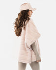 Stripe Faux Mink Fur Poncho