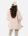 Stripe Faux Mink Fur Poncho