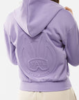 VAIL Cropped Embossed Zip Up Hoodie