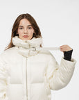 Goose Down, Luxe Silk Puffer Coat