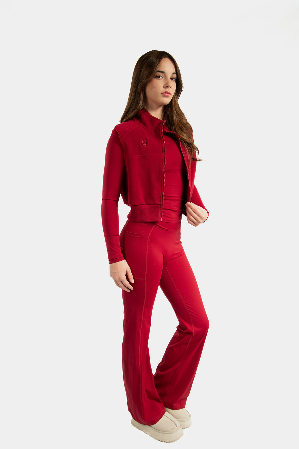 Snow Bunny Cropped Fleece Zip Vest