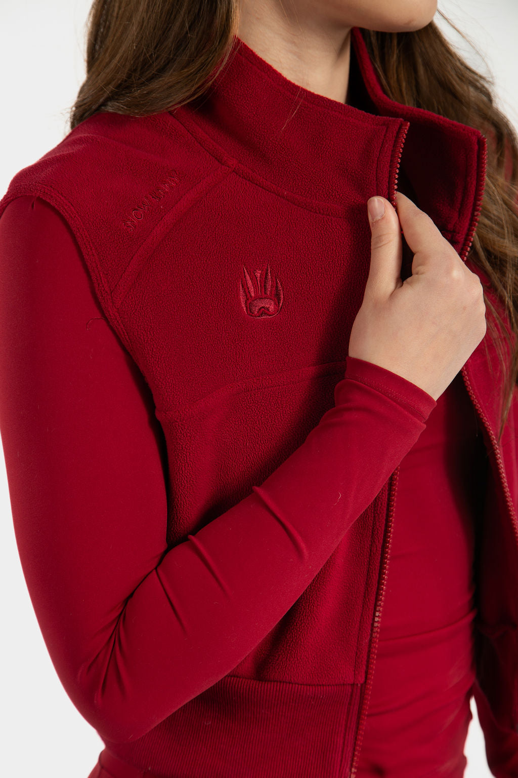 Snow Bunny Cropped Fleece Zip Vest