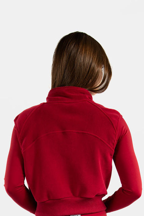 Snow Bunny Cropped Fleece Zip Vest