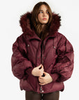 Fox Fur Trim Puffer Down Filled Coat