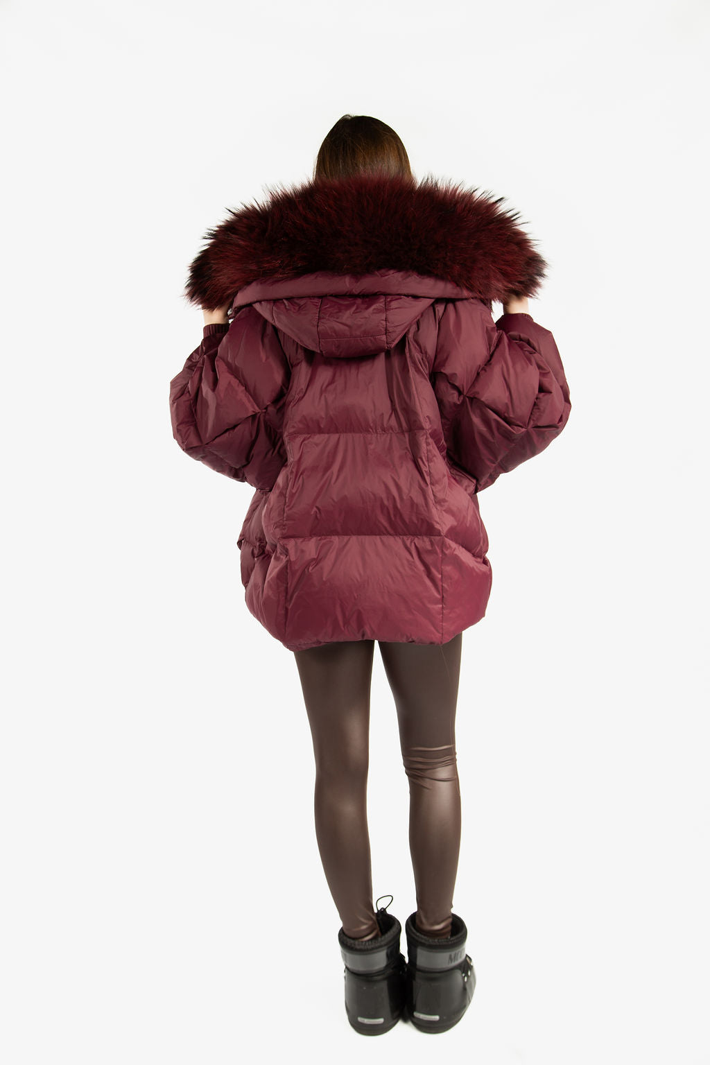 Fox Fur Trim Puffer Down Filled Coat